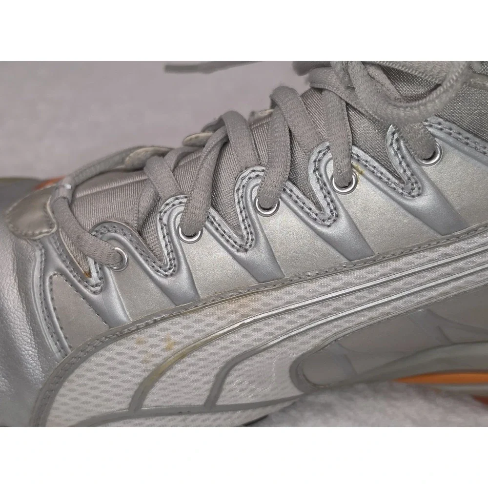 Puma Chrome Silver/Grey with Orange Accents Sneakers Size 13 US